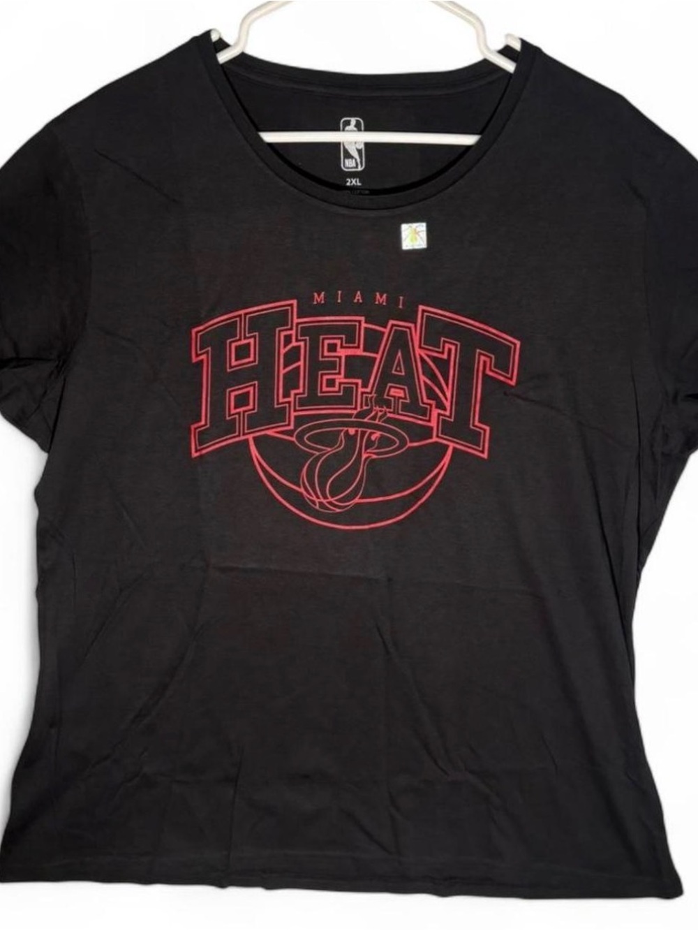 NBA Miami Heat Black Tee with Red Graphic